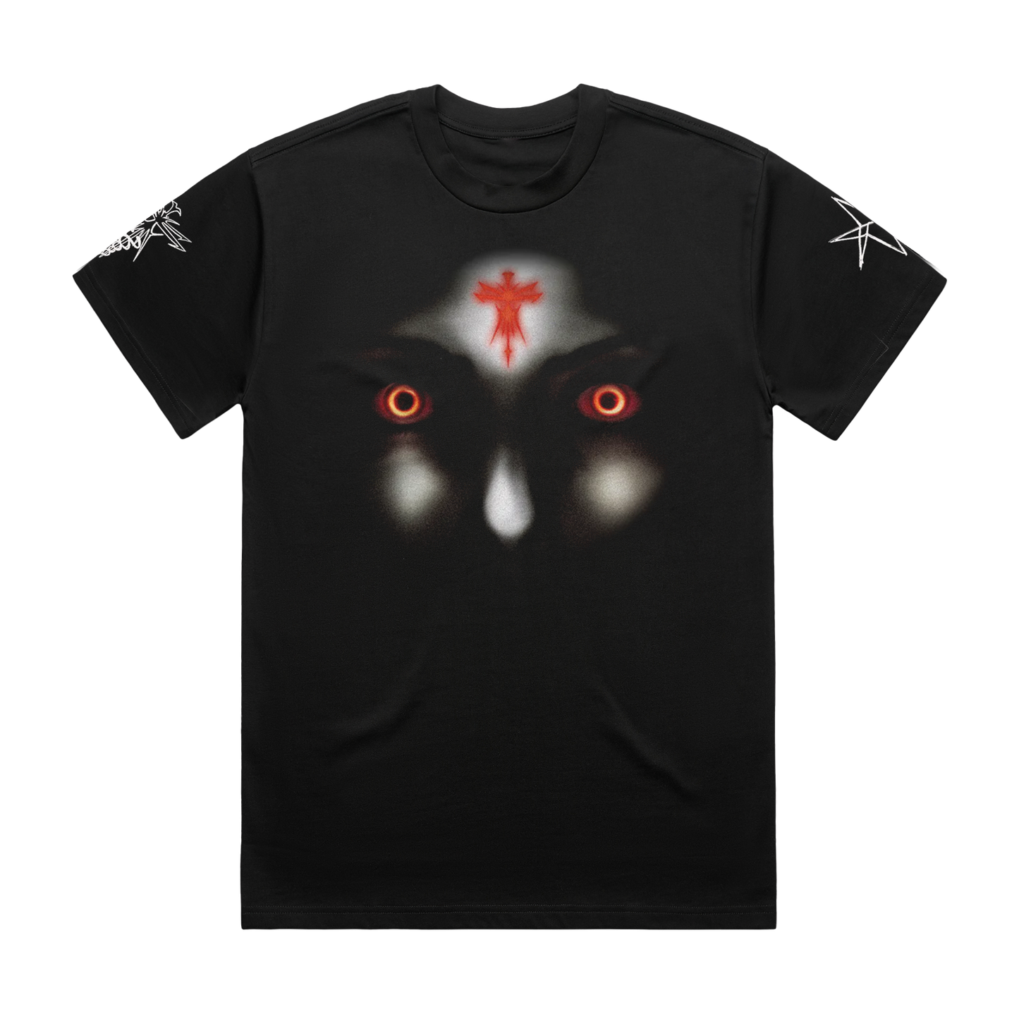 Black unisex short-sleeve regular fit T-Shirt with Bring me The Horizon pop-up print across the front and sleeves