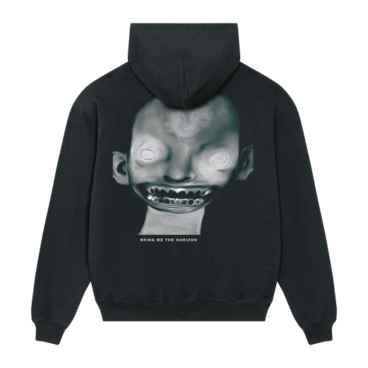 Black unisex hoodie with green Bring Me the Horizon Darkside print across the back.