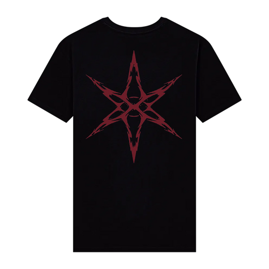Red Hex Graphic | Black T-Shirt