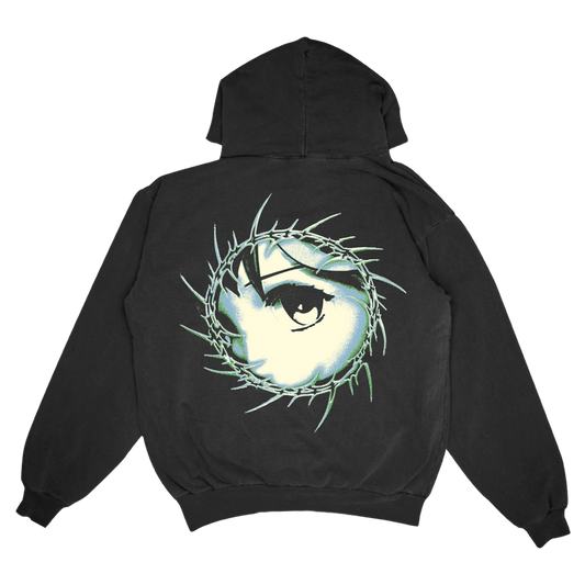 Black unisex hoodie with Bring Me the Horizon Youtopia print across the back and along the right sleeve