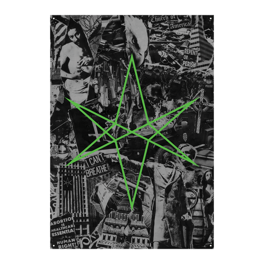 BMTH flag featuring a collage hex motif.