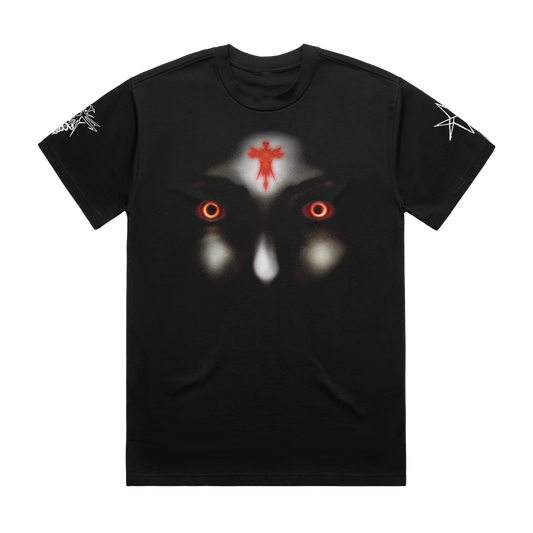 Black unisex short-sleeve regular fit T-Shirt with Bring me The Horizon pop-up print across the front and sleeves