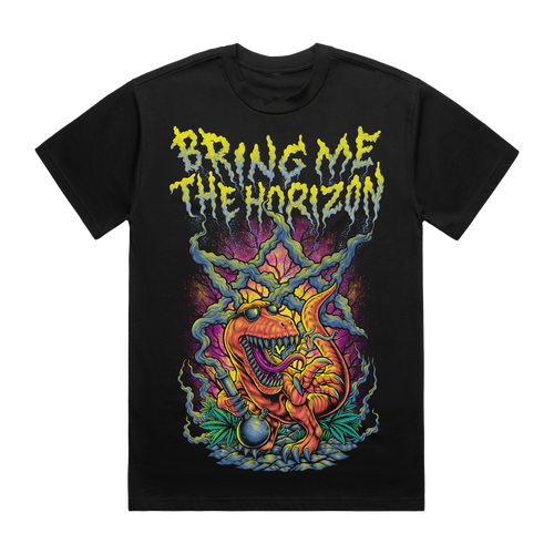 Smoking Dinosaur Black T-Shirt | Official Store – Bring Me The Horizon