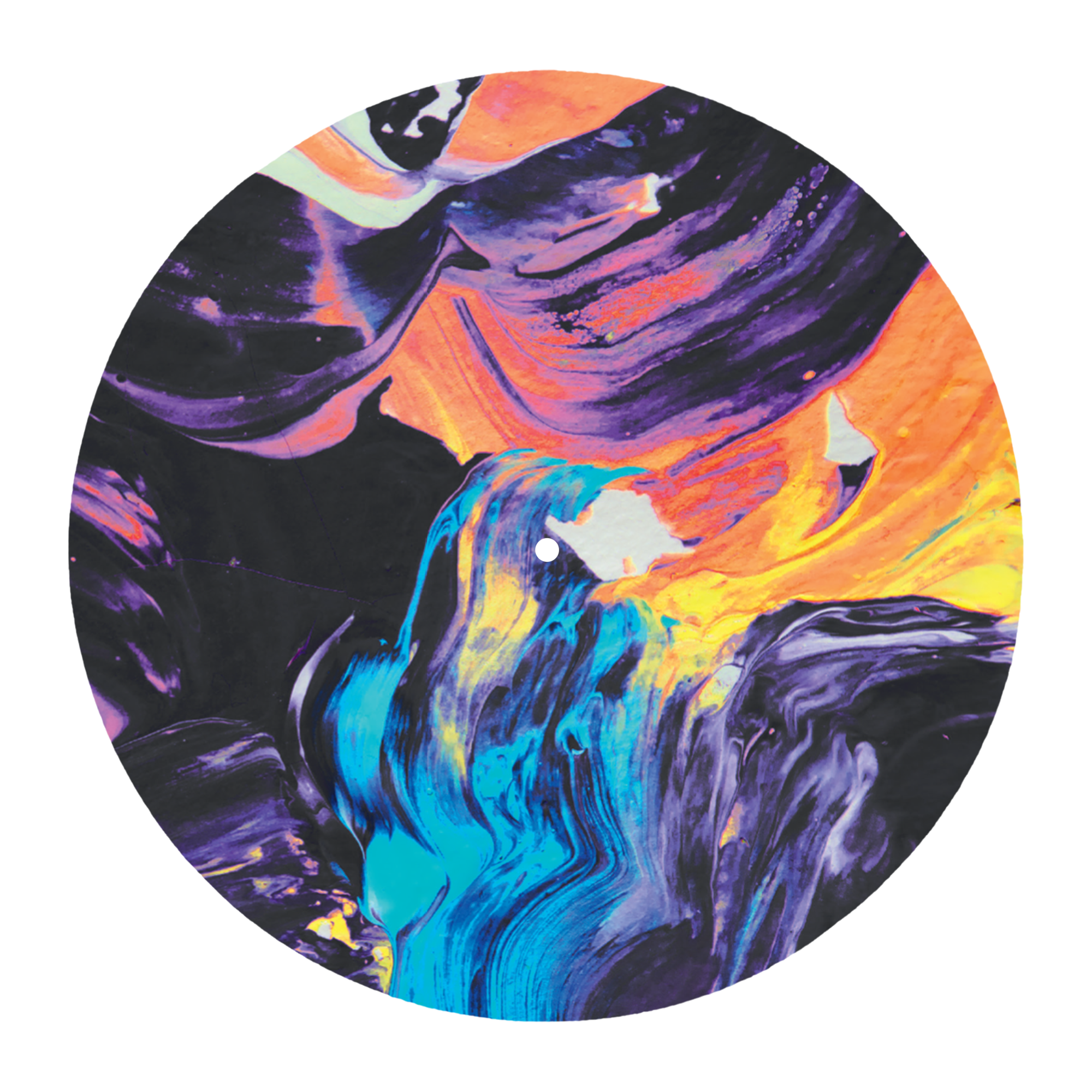 Black slipmat with a white umbrella print.