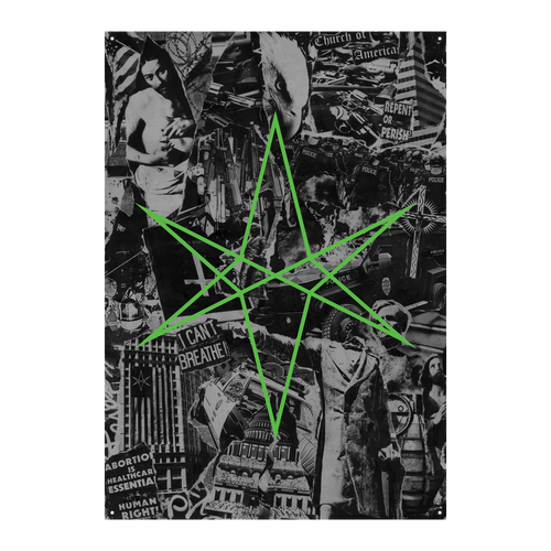 BMTH flag featuring a collage hex motif.